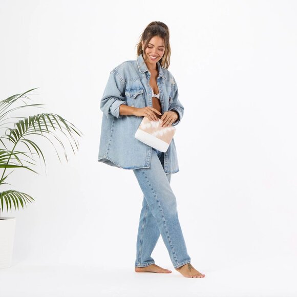 Aloha Collection Small Pouch, Shibori by Chelsea Kauai, sandstone - Picture 5 of 8